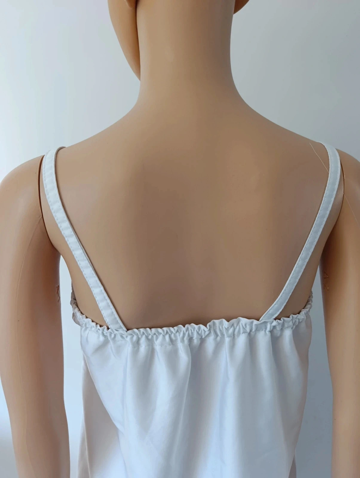 Caraco blanco para mujer – Tank top fluido con tirantes finos – Talla S/M – photo 8